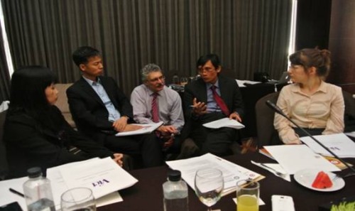 This was me discussing with other representatives during the workshop.