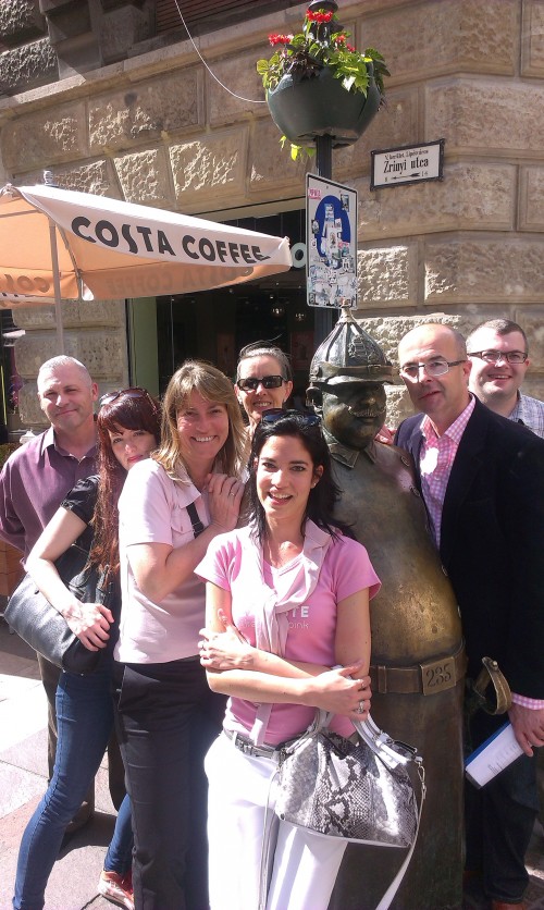 The Pink Team at the Embassy Awayday - the winners of the competition, with Ambassador Knott's lead!