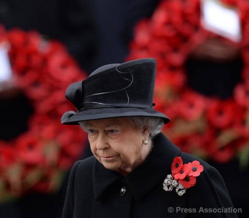 The Queen attends the National Service of Remembrance at The Cenotaph in London Photo @British Monarchy
