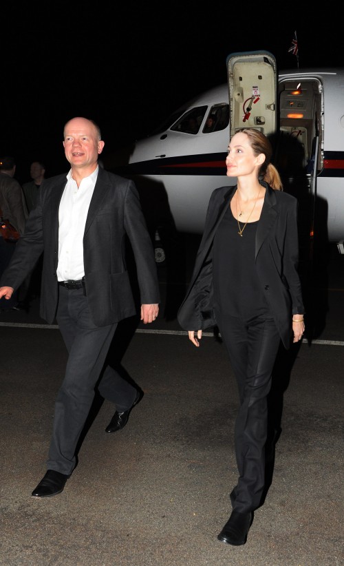Foreign Secretary and Angelina Jolie arrive in Rowanda
