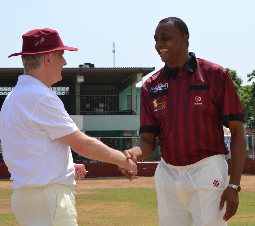 Famous former West Indian cricketer Courtney Walsh gets ready for a charity Match which was supported by the High Commission in aid of the Courtney Walsh Foundation 