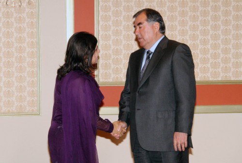 Baroness Warsi meeting with the President of Tajikistan Emomali Rahmon