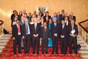 Ministers Jo Johnson and Harsh Vardhan with the UK-India Science and Innovation Council attendees.