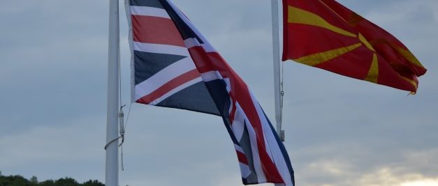 UK and Macedonia flags at our joint activity during one of our Dojran Battlefiled Study Tours