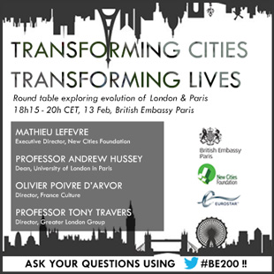 "Transforming cities, transforming lives" logo - Event at the Residence, 13 February 2014