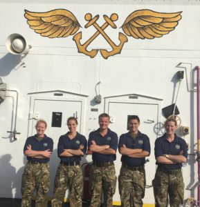 UK Royal Navy team on board USNS Mercy