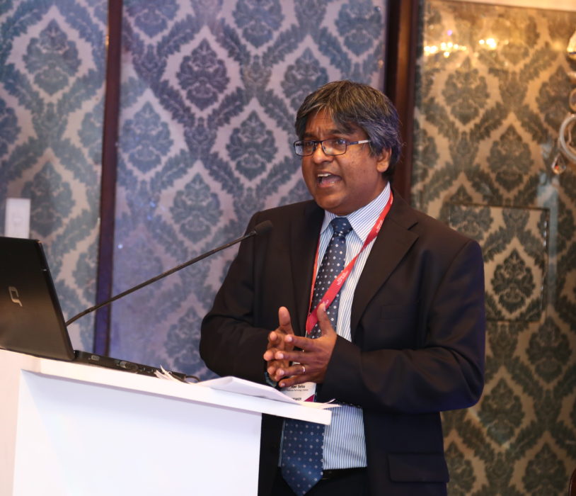 Professor Ravi Silva speaking at session on science and engineering for society at India-UK TECH Summit in Delhi.