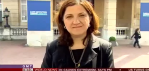 Romanian official talking on TV