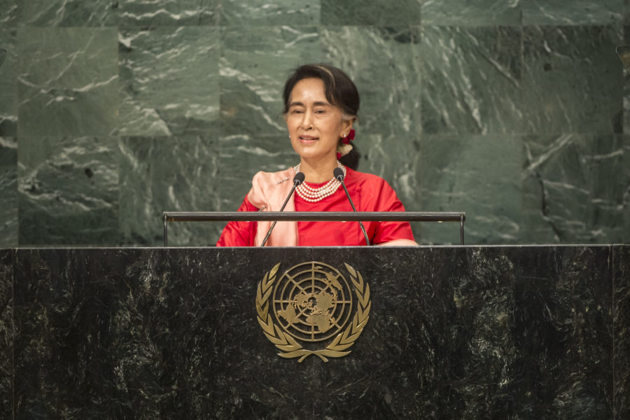 Daw Aung San Suu Kyi addresses the United Nations (UN Photo) Address by Her Excellency Aung San Suu Kyi, State Counsellor and Minister for Foreign Affairs of the Republic of the Union of Myanmar