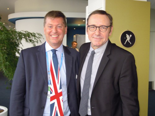 HE Paul Madden with Kevin Spacey