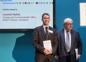 Levente Nyitrai, winner of British Civil Serive Award