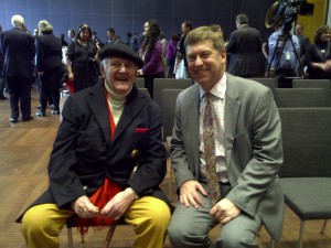 HE Paul Madden with artist John Olsen at the National Gallery in Canberra