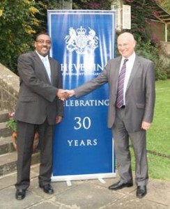 Ethiopia's DPM Demeke Mekonen and HMA Greg Dorey posed for a photo on the 30th anniversary of the Chevening Scholarship Programme
