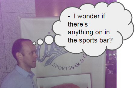 British middle manager Tom heads to the sports bar
