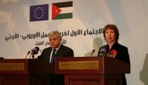 Jordanian Prime Minister Awn Khasawneh and Baroness Cathy Ashton