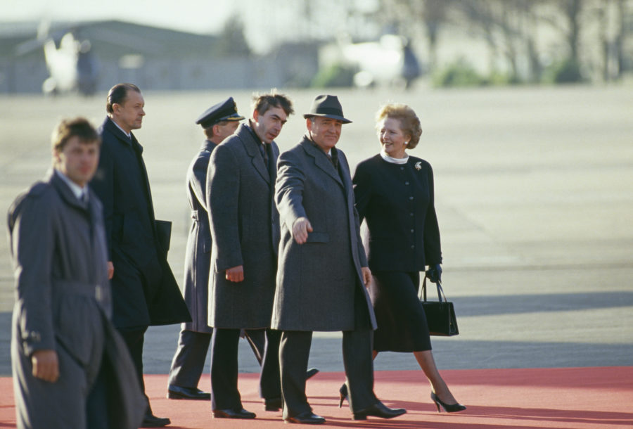 Mikhail Gorbachev and Margaret Thatcher