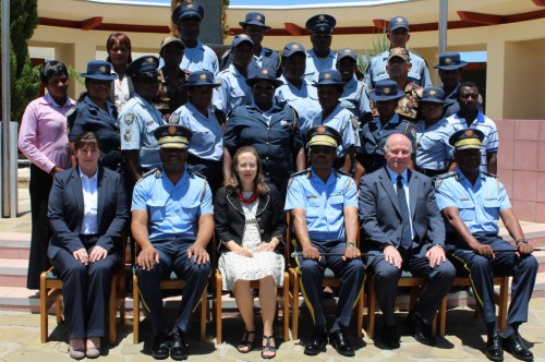 HE Marianne Young joins Bramshill police specialist trainers and participants of the Community Policing and Gender Based Violence course in February 2015