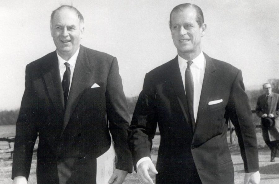 Photo of HRH Prince Philip with the founder of Wilton Park Heinz Koeppler in 1968.
