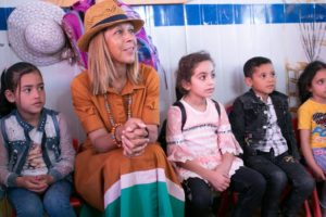 Helen observing a class at Zaatari
