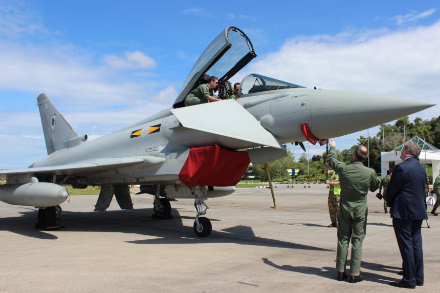 Royal Brunei Armed Forces Commander Pehin Dato Paduka Seri Mohd Tawih in one of the Typhoons