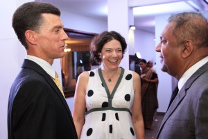 Sri Lanka Foreign Minister with the British High Commissioner and Deputy High Commissioner 