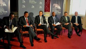 Foreign Secretary William Hague (right), Ethiopian Foreign Minister Dr. Tedros Adhanom (2nd from right)