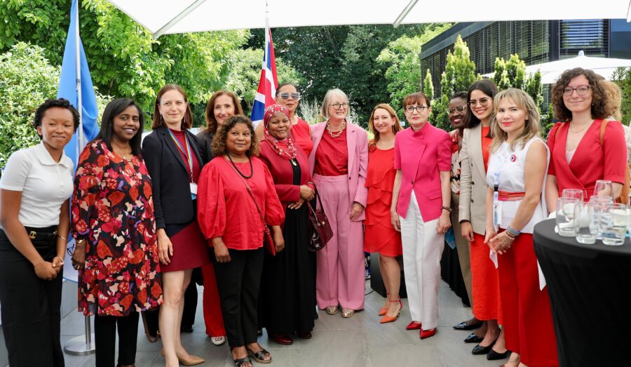 Meeting women in diplomacy at a reception for UK re-election to the Human Rights Council.