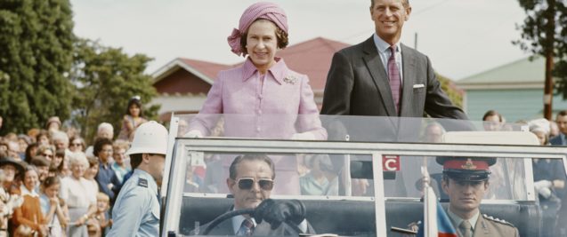 Photo of Her Majesty the Queen and HRH Prince Philip on her Silver Jubilee tour in New Zealand in 1977.
