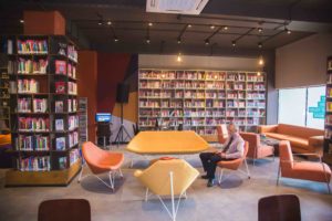 British Council library space inside Coffee Bean and Tea Leaf