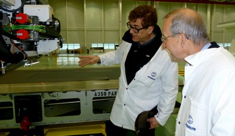 Sir Peter Ricketts at the Airbus plant in Nantes, March 2013