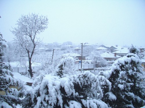 Селото на Лин през зимата