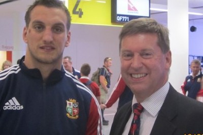 HE Paul Madden with Lions Captain Sam Warburton
