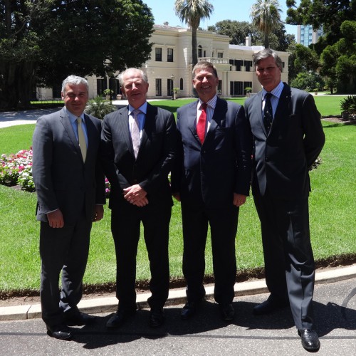 CG Gareth Hoar, Ian Smith, HE Paul Madden and James Bruce at Government House, Adelaide.