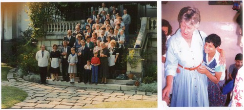 Left: All Embassy Staff with former Ambassador Richard Thomas and his wife Catherine; right: Cathrine Thomas at Vidrare child care institution
