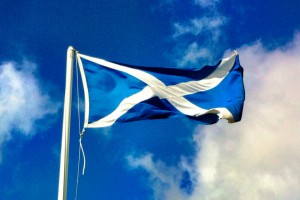 Saltire - blue sky and clouds