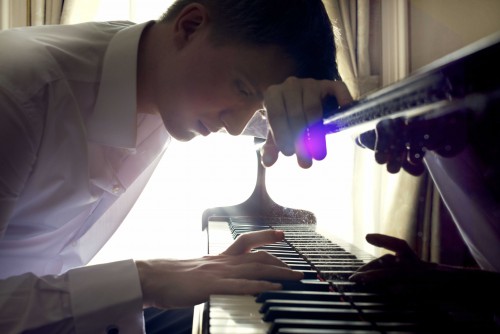 Pianist and his piano