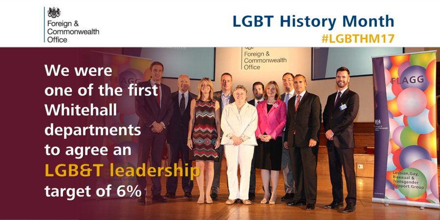The FCO was one of the first Whitehall departments to agree an LGBT leadership target of 6%