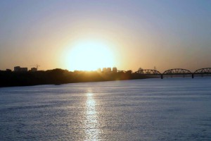 Sun setting on the Nile 