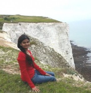 Alieen Niyaz, during her visit to white cliffs of Dover, UK. 