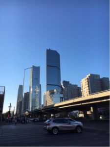 Beijing CBD under blue sky
