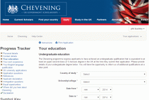 The old Chevening application form (above top) vs the new one (above), on desktop