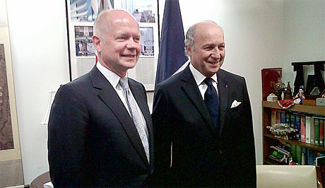 William Hague with Laurent Fabius