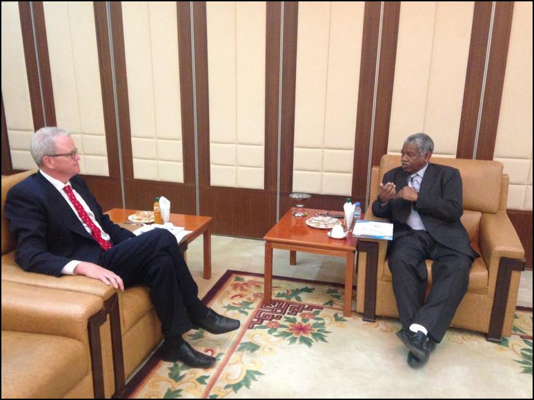 Meeting the Secretary General of the National Dialogue Hashim Salem in Khartoum.