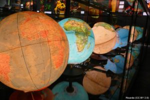 Globes at the National Geographic store on Regent Street, London