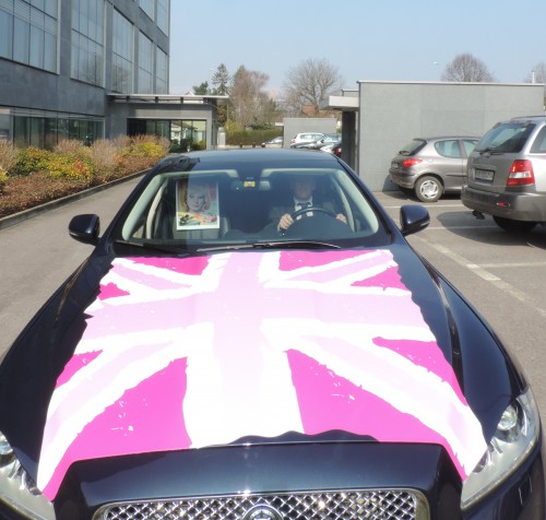 The Ambassador's car promotes the Britain is GREAT campaign