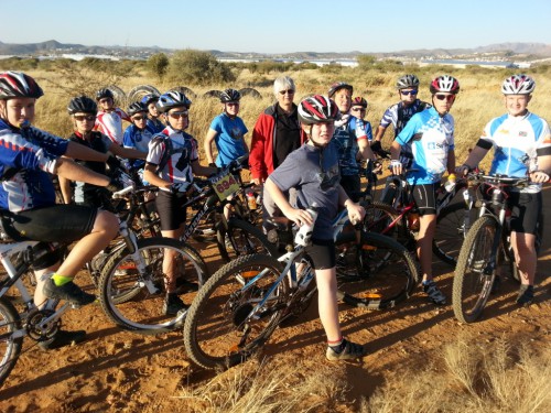Mountain Biking outside Windhoek with members of the Namibian Cycling Federation (NCF)