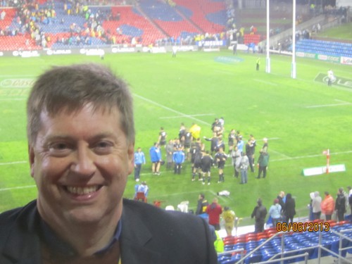 At the Scotland v Australia rugby match in Newcastle