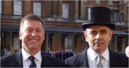 HE Paul Madden with Rowan Atkinson CBE