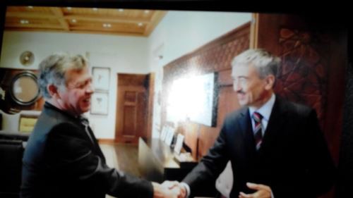 British Ambassador Peter Millett with His Majesty King Abdullah II