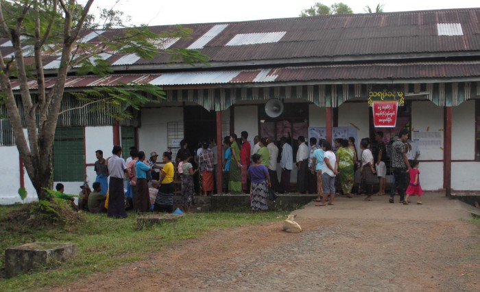 The queues started early outside the polling stations